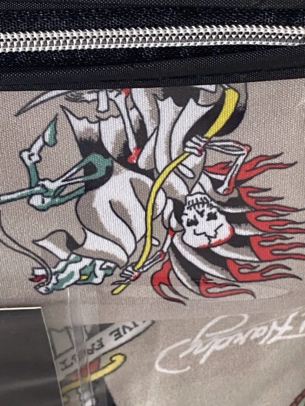 6‎ Piece Ed Hardy KING Size Sheet Set Logo Skulls Snake Hearts Roses Khaki NEW